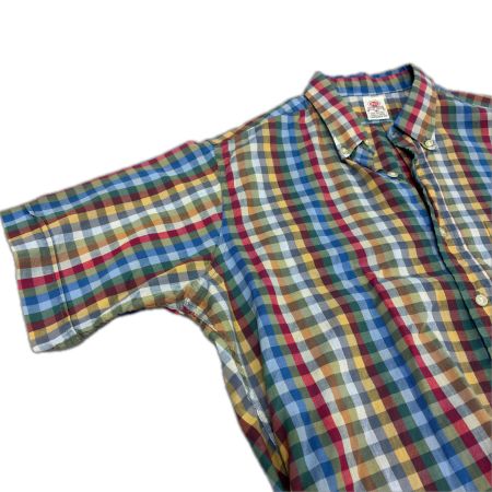  50~60s B.V.D シャツ 半袖ボタンダウンシャツ SIZE M チェック 古着 マルチカラー