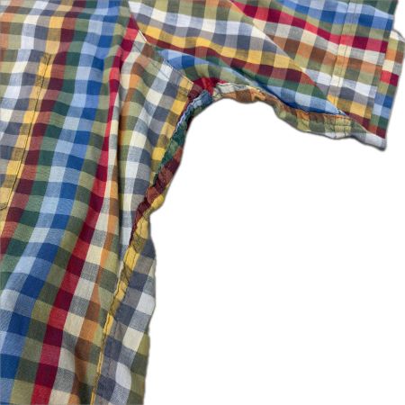  50~60s B.V.D シャツ 半袖ボタンダウンシャツ SIZE M チェック 古着 マルチカラー