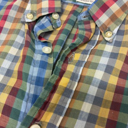  50~60s B.V.D シャツ 半袖ボタンダウンシャツ SIZE M チェック 古着 マルチカラー