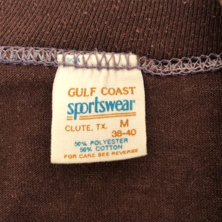  80s sportswear Tシャツ SIZE M 古着 ブラウン