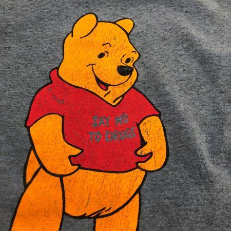  90s Healthknit Tシャツ リンガーTシャツ 古着 SIZE M くまのプーさん アメリカ製 ネイビー