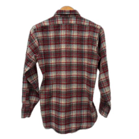  70s PENDLETON シャツ ウールシャツ SIZE M 古着 チェック レッド×グレー