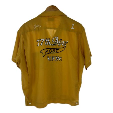  70~80s Hilton シャツ ボーリングシャツ SIZE L 古着 青タグ イエロー
