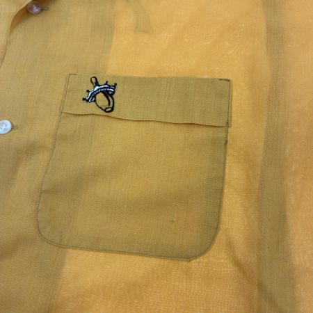  70~80s Hilton シャツ ボーリングシャツ SIZE L 古着 青タグ イエロー