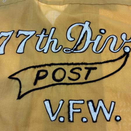  70~80s Hilton シャツ ボーリングシャツ SIZE L 古着 青タグ イエロー