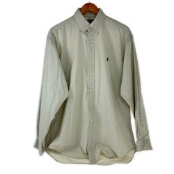 □□ 90s RALPH LAUREN シャツ 古着 SIZE M グアテマラ製 アイボリー Cランク