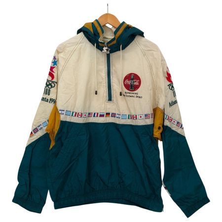  90s STARTER ジャケット ナイロンアノラックパーカー SIZE Free 古着 アタランタオリンピック アイボリー×グリーン