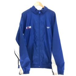 □□ 80s adidas ジャケット ナイロンジャケット SIZE XXL 古着 ネイビー Cランク