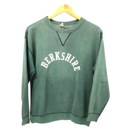  60s RUSSELL スウェット トレーナー Lサイズ 古着 サイズタグ後期  前Vガゼット フロッキープリント グリーン