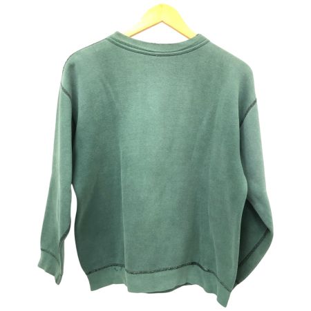  60s RUSSELL スウェット トレーナー Lサイズ 古着 サイズタグ後期  前Vガゼット フロッキープリント グリーン
