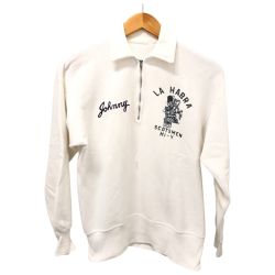 □□ 60s Unknown スウェット ハーフジップスウェット 片爪FALCONジッパー 直し有 ホワイト Cランク