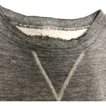  60s RUSSELL スウェット トレーナー 古着 サイズタグ後期 前Vガゼット 染み込みプリント グレー