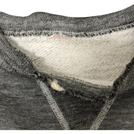  60s RUSSELL スウェット トレーナー 古着 サイズタグ後期 前Vガゼット 染み込みプリント グレー