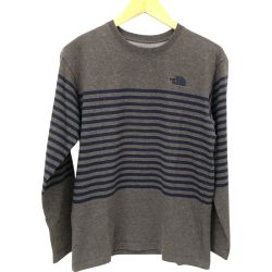 □□ THE NORTH FACE ザノースフェイス Tシャツ 長袖Tシャツ ボーダー SIZE M NT81837 グレー×ネイビー Bランク