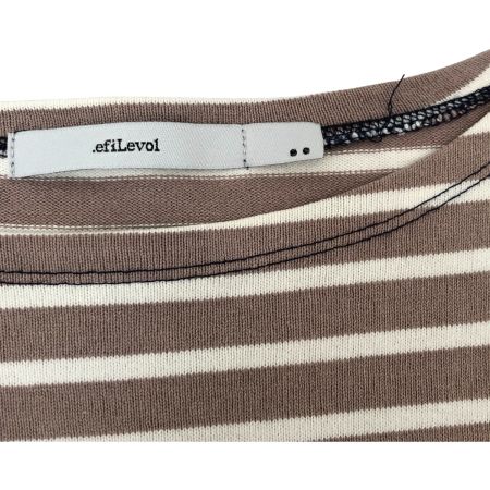  .efiLevol カットソー 長袖カットソー 2(M) 古着 efiN-ACY05 ベージュ×ネイビー
