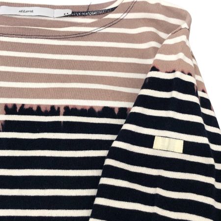  .efiLevol カットソー 長袖カットソー 2(M) 古着 efiN-ACY05 ベージュ×ネイビー