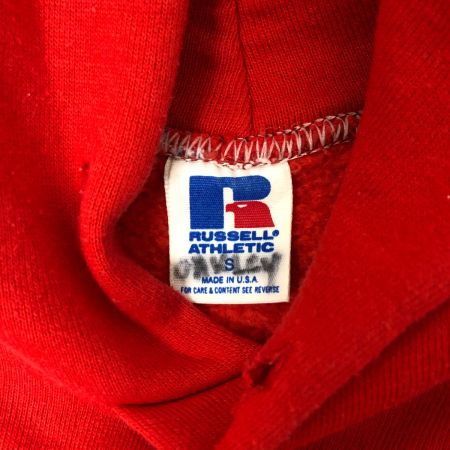  80~90s RUSSELL パーカー プルオーバーパーカー 古着 SIZE S アメリカ製 レッド