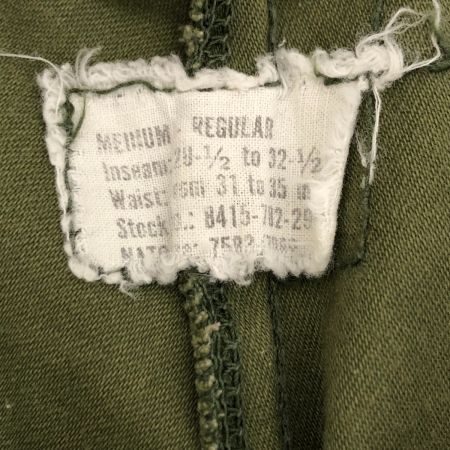  70s US.ARMY パンツ M-65 フィールドパンツ SIZE W31×L35 古着 74年製 SERVALジッパー オリーブ