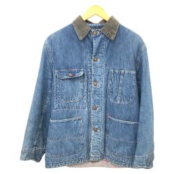 □□ 70s Pioneer ジャケット カバーオール 38 裏地ブランケット付 古着 インディゴ Cランク