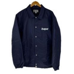 □□ A BATHING APE アベイシングエイプ ジャケット コーチジャケット SIZE XL 001GDL201009H ネイビー Bランク