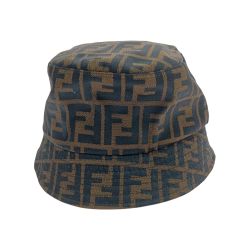 □□ FENDI フェンディ バケットハット　帽子 ブラウン Bランク