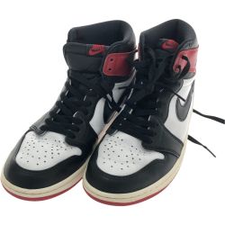 □□ NIKE ナイキ スニーカー ハイカットスニーカー エア ジョーダン 1 HIGH OG Black Toe SIZE 27.5cm DZ5485-106 ブラック×レッド Cランク