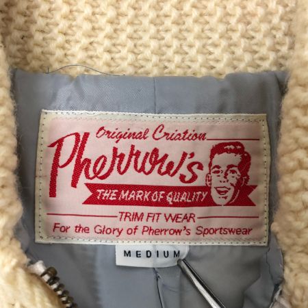  PHERROW'S フェローズ カーディガン カウチンニットカーディガン SIZE M 古着 アイボリー