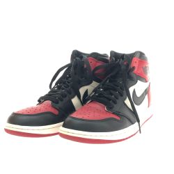 □□ NIKE ナイキ スニーカー ハイカットスニーカー Air Jordan 1 Retro High OG SIZE 27cm 555088 610 ブラック×レッド Bランク