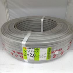 □□ YAZAKI VVFケーブル 電材　3芯 2.0mm×100m 25.5製造 Sランク