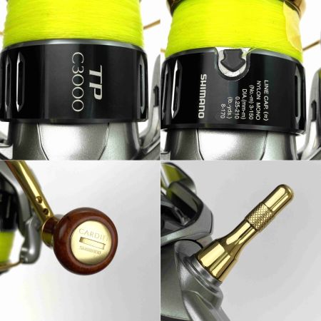  SHIMANO シマノ 15 ツインパワー C3000HG 03370 木製ハンドルノブ・リールスタンド付き