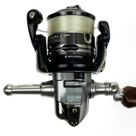  SHIMANO シマノ レアニウムCI4+ C2000HGS 02586 木製ハンドルノブ・リールスタンド付き