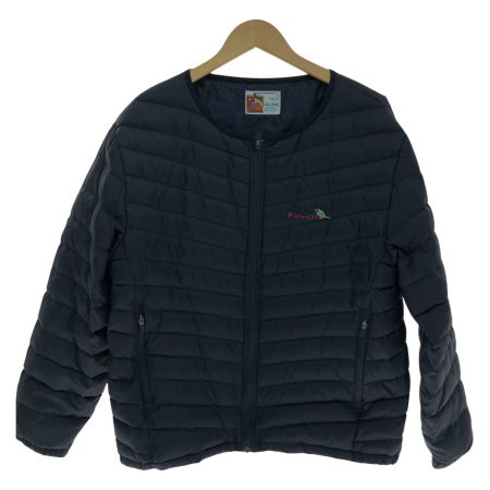  Fin-ch ジャケット ノーカラーラビダ ダウンジャケット 2XL ダウン90％ ネイビー