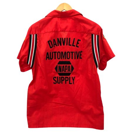  70s Hilton シャツ ボーリングシャツ SIZE M 古着 PERMANENT PRESSタグ レッド