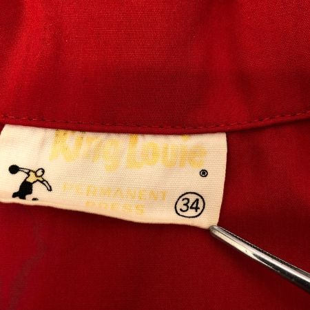  60~70s King Louie シャツ ボーリングシャツ SIZE 34 古着 Permanent Pressタグ レッド