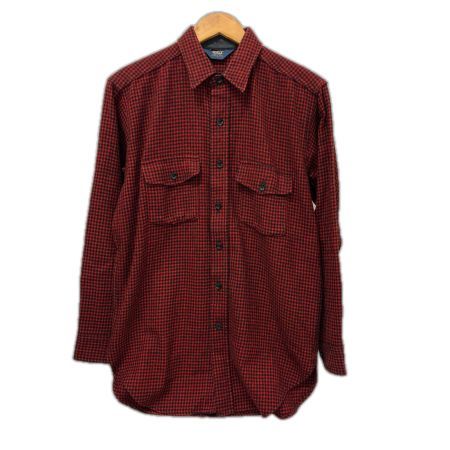 80s WOOLRICH シャツ ウールシャツ SIZE M 古着 チェック ブラック×レッド