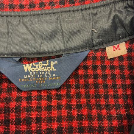 80s WOOLRICH シャツ ウールシャツ SIZE M 古着 チェック ブラック×レッド
