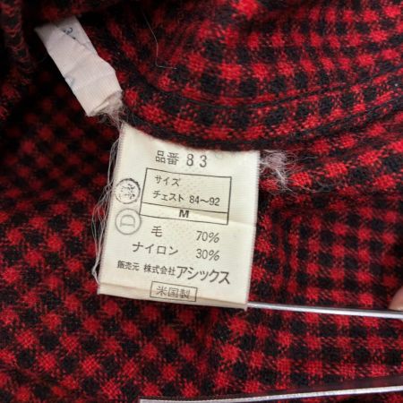 80s WOOLRICH シャツ ウールシャツ SIZE M 古着 チェック ブラック×レッド