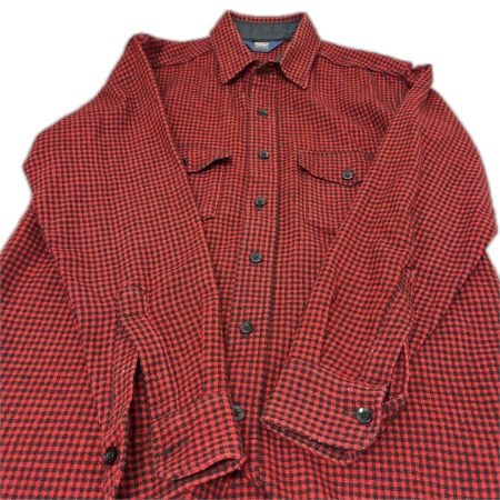 80s WOOLRICH シャツ ウールシャツ SIZE M 古着 チェック ブラック×レッド