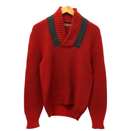  30~40s The Pig and Whistle ニット ショールカラーニット 古着 レッド