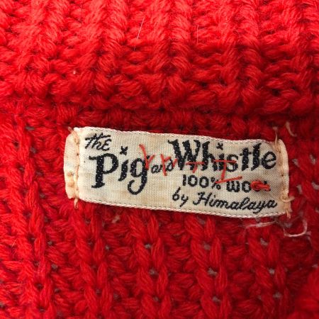  30~40s The Pig and Whistle ニット ショールカラーニット 古着 レッド