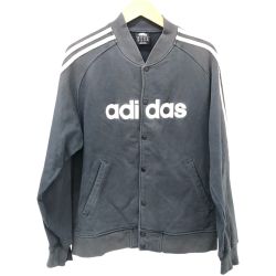 □□ adidas アディダス ジャケット ヴィンテージスナップジャケット SIZE L RUNDMC 90's 古着 APU002 ダークグレー Cランク