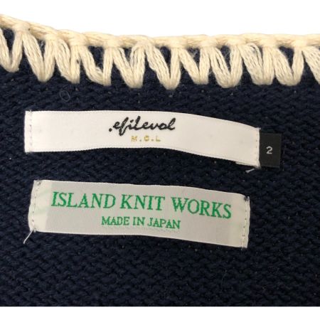  .efiLevol ニット SIZE 2  IKW-KT01 ネイビー