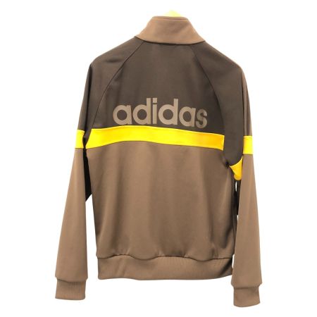  adidas アディダス ジャージ トラックジャケット SIZE L イエロー三本ライン 古着 APU002 ブラウン