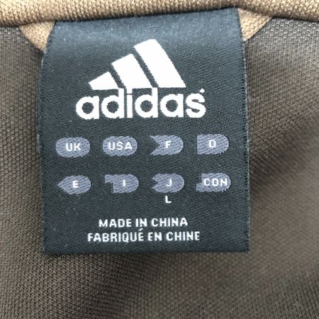  adidas アディダス ジャージ トラックジャケット SIZE L イエロー三本ライン 古着 APU002 ブラウン