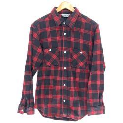 □□ 70~80s FIVE BROTHER シャツ ネルシャツ SIZE XL チェック 古着 レッド×ブラック Cランク
