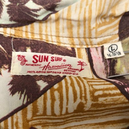  SUN SURF サンサーフ シャツ アロハシャツ SIZE L 古着 ベージュ