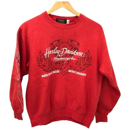  90s HARLEY-DAVIDSON スウェット トレーナー Mサイズ 日本製 レッド