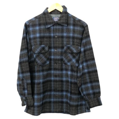  60s PENDLETON シャツ ボードシャツ SIZE M 古着 チェック ブラック×ネイビー