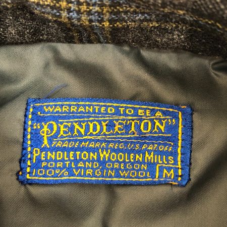  60s PENDLETON シャツ ボードシャツ SIZE M 古着 チェック ブラック×ネイビー