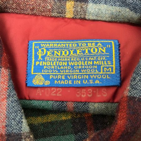  70~80s PENDLETON シャツ ボードシャツ SIZE M 古着 チェック マルチカラー